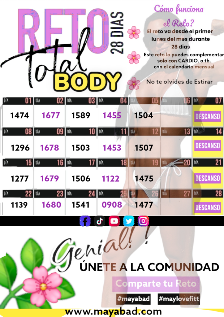 RETO TOTAL BODY + Calendario (Fuerza + Cardio)